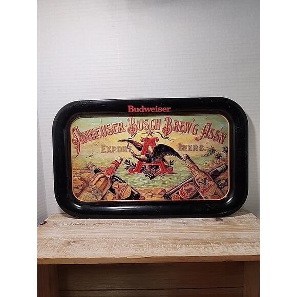 Vintage Budweiser Anheuser Busch Brewing Association Tray 1987 Reproduction - Picture 1 of 6